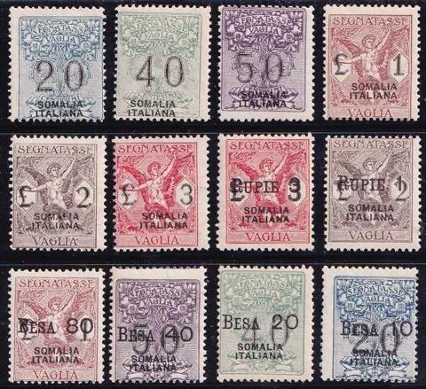 Italiaans Somalië 1939 - Postage due for postal order, 2 sets, 12 values - sassone 1/12