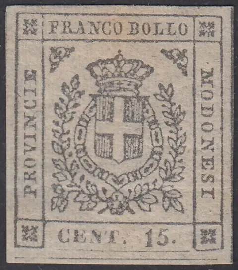 Italiaanse oude staten - Modena 1859 - Governo Provvisorio di Modena, c. 15 grigio II composizione - Sassone N. 14